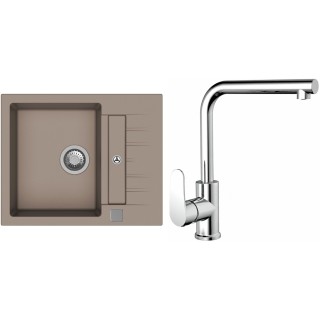 Set StrongSinks S3 (dřez Vardar 615 Béžová + baterie Stréva Chrom)