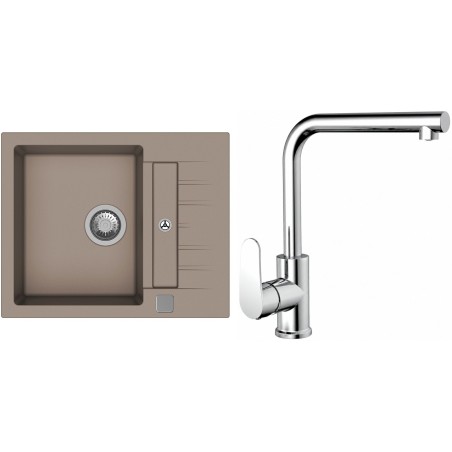 Set StrongSinks S3 (dřez Vardar 615 Béžová + baterie Stréva Chrom)