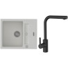Set StrongSinks S3 (dřez Vardar 615 Bílá + baterie Ipoly Černá matná)