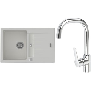 Set StrongSinks S3 (dřez Vardar 780 Bílá + baterie Garonne Chrom)