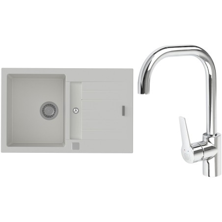 Set StrongSinks S3 (dřez Vardar 780 Bílá + baterie Garonne Chrom)