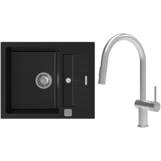 Set StrongSinks S3 (dřez Vardar 615 Černá + baterie Neris Celonerez)