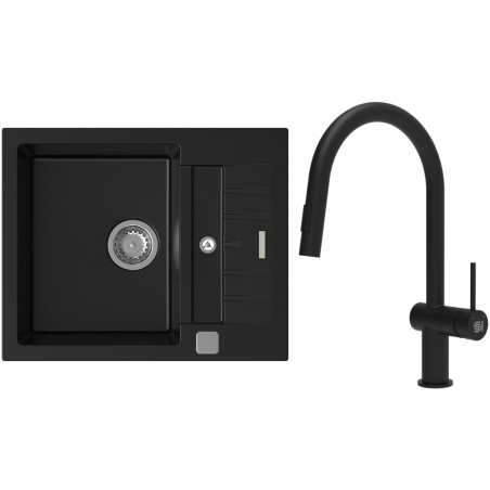 Set StrongSinks S3 (dřez Vardar 615 Černá + baterie Neris Černá matná)