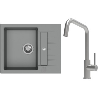 Set StrongSinks S3 (dřez Vardar 615 Šedá + baterie Arda Nerez)