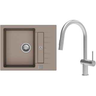 Set StrongSinks S3 (dřez Vardar 615 Béžová + baterie Neris Celonerez)
