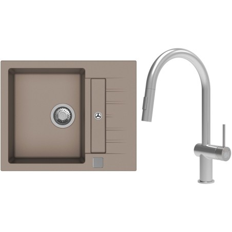 Set StrongSinks S3 (dřez Vardar 615 Béžová + baterie Neris Celonerez)