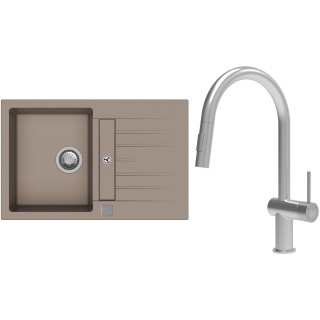Set StrongSinks S3 (dřez Vardar 780 Béžová + baterie Neris Celonerez)