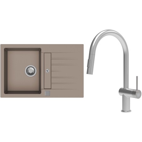 Set StrongSinks S3 (dřez Vardar 780 Béžová + baterie Neris Celonerez)