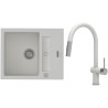 Set StrongSinks S3 (dřez Vardar 615 Bílá + baterie Neris Bílá, nerezová koncovka)