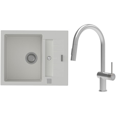 Set StrongSinks S3 (dřez Vardar 615 Bílá + baterie Neris Celonerez)