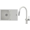 Set StrongSinks S3 (dřez Vardar 780 Bílá + baterie Neris Bílá, nerezová koncovka)