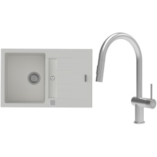 Set StrongSinks S3 (dřez Vardar 780 Bílá + baterie Neris Celonerez)