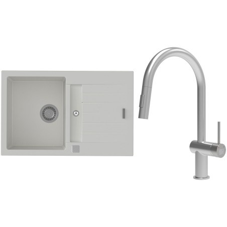 Set StrongSinks S3 (dřez Vardar 780 Bílá + baterie Neris Celonerez)