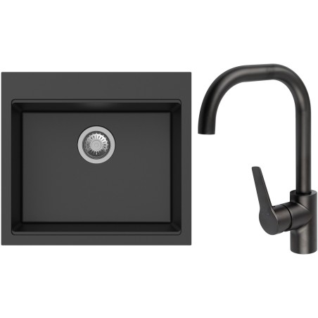 Set StrongSinks S3 (dřez Ipel 560 Černá + baterie Garonne Černá matná)