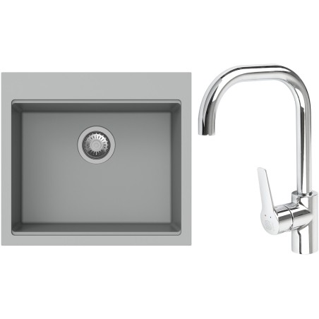 Set StrongSinks S3 (dřez Ipel 560 Šedá + baterie Garonne Chrom)