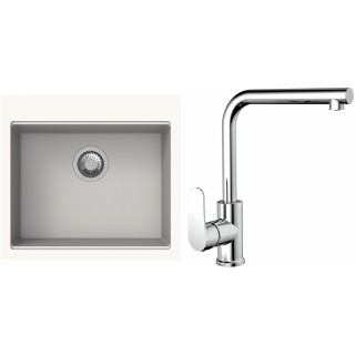 Set StrongSinks S3 (dřez Ipel 560 Bílá + baterie Stréva Chrom)