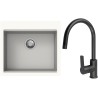Set StrongSinks S3 (dřez Ipel 560 Bílá + baterie Loira Černá matná)