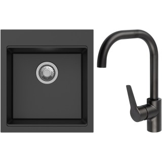 Set StrongSinks S3 (dřez Ipel 460 Černá + baterie Garonne Černá matná)