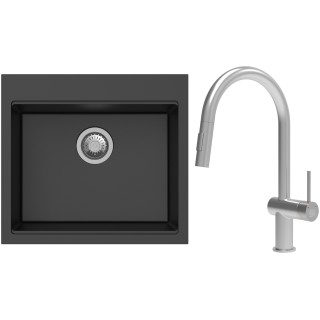 Set StrongSinks S3 (dřez Ipel 560 Černá + baterie Neris Celonerez)