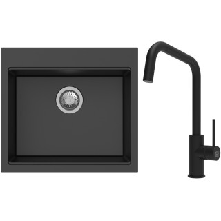 Set StrongSinks S3 (dřez Ipel 560 Černá + baterie Arda Černá matná)