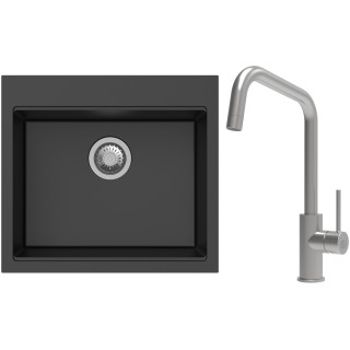Set StrongSinks S3 (dřez Ipel 560 Černá + baterie Arda Nerez)