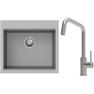 Set StrongSinks S3 (dřez Ipel 560 Šedá + baterie Arda Nerez)