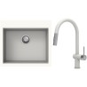 Set StrongSinks S3 (dřez Ipel 560 Bílá + baterie Neris Bílá, nerezová koncovka)