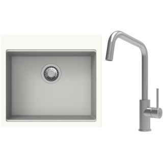 Set StrongSinks S3 (dřez Ipel 560 Bílá + baterie Arda Nerez)