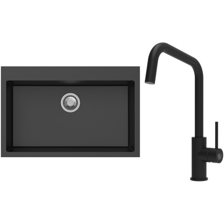 Set StrongSinks S3 (dřez Ipel 780 Černá + baterie Arda Černá matná)