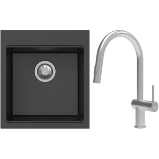 Set StrongSinks S3 (dřez Ipel 460 Černá + baterie Neris Celonerez)