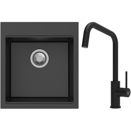Set StrongSinks S3 (dřez Ipel 460 Černá + baterie Arda Černá matná)