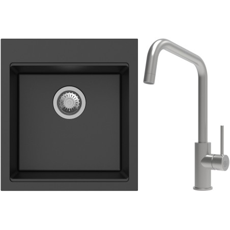 Set StrongSinks S3 (dřez Ipel 460 Černá + baterie Arda Nerez)