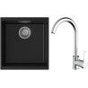 Set StrongSinks S3 (dřez Hron 430 Černá + baterie Seina Chrom)