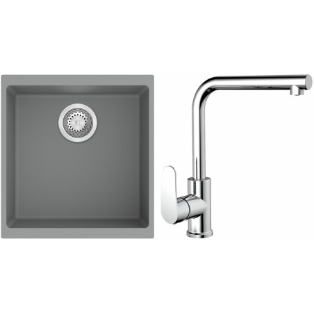 Set StrongSinks S3 (dřez Hron 430 Šedá + baterie Stréva Chrom)