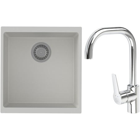 Set StrongSinks S3 (dřez Hron 430 Bílá + baterie Garonne Chrom)