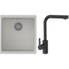 Set StrongSinks S3 (dřez Hron 430 Bílá + baterie Ipoly Černá matná)