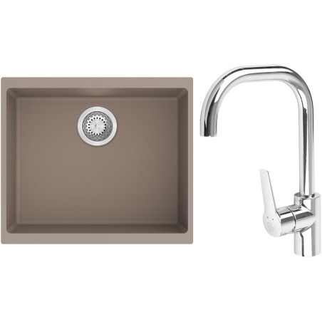 Set StrongSinks S3 (dřez Hron 530 Béžová + baterie Garonne Chrom)