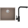 Set StrongSinks S3 (dřez Hron 530 Béžová + baterie Ipoly Černá matná)