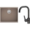 Set StrongSinks S3 (dřez Hron 530 Béžová + baterie Garonne Černá matná)