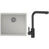 Set StrongSinks S3 (dřez Hron 530 Bílá + baterie Ipoly Černá matná)