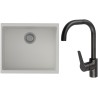 Set StrongSinks S3 (dřez Hron 530 Bílá + baterie Garonne Černá matná)