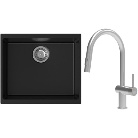 Set StrongSinks S3 (dřez Hron 530 Černá + baterie Neris Celonerez)