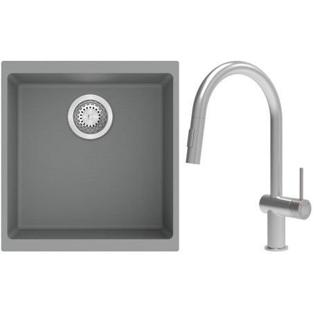 Set StrongSinks S3 (dřez Hron 430 Šedá + baterie Neris Celonerez)