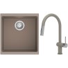 Set StrongSinks S3 (dřez Hron 430 Béžová + baterie Neris Béžová, nerezová koncovka)