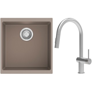 Set StrongSinks S3 (dřez Hron 430 Béžová + baterie Neris Celonerez)