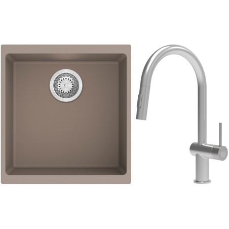 Set StrongSinks S3 (dřez Hron 430 Béžová + baterie Neris Celonerez)