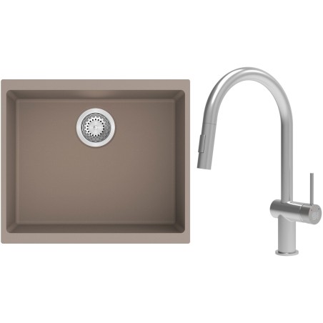Set StrongSinks S3 (dřez Hron 530 Béžová + baterie Neris Celonerez)