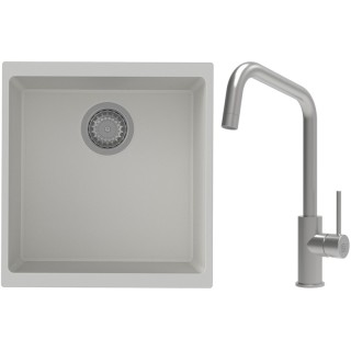 Set StrongSinks S3 (dřez Hron 430 Bílá + baterie Arda Nerez)