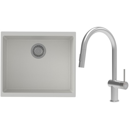 Set StrongSinks S3 (dřez Hron 530 Bílá + baterie Neris Celonerez)
