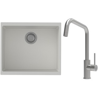Set StrongSinks S3 (dřez Hron 530 Bílá + baterie Arda Nerez)